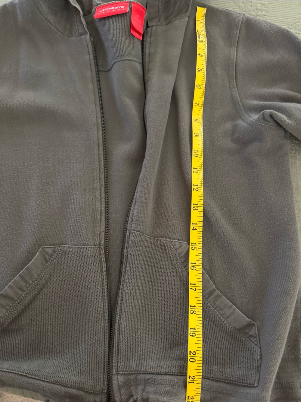 Vintage Liz Claiborne Kids Charcoal Hooded Jacket - Picture 5 of 5